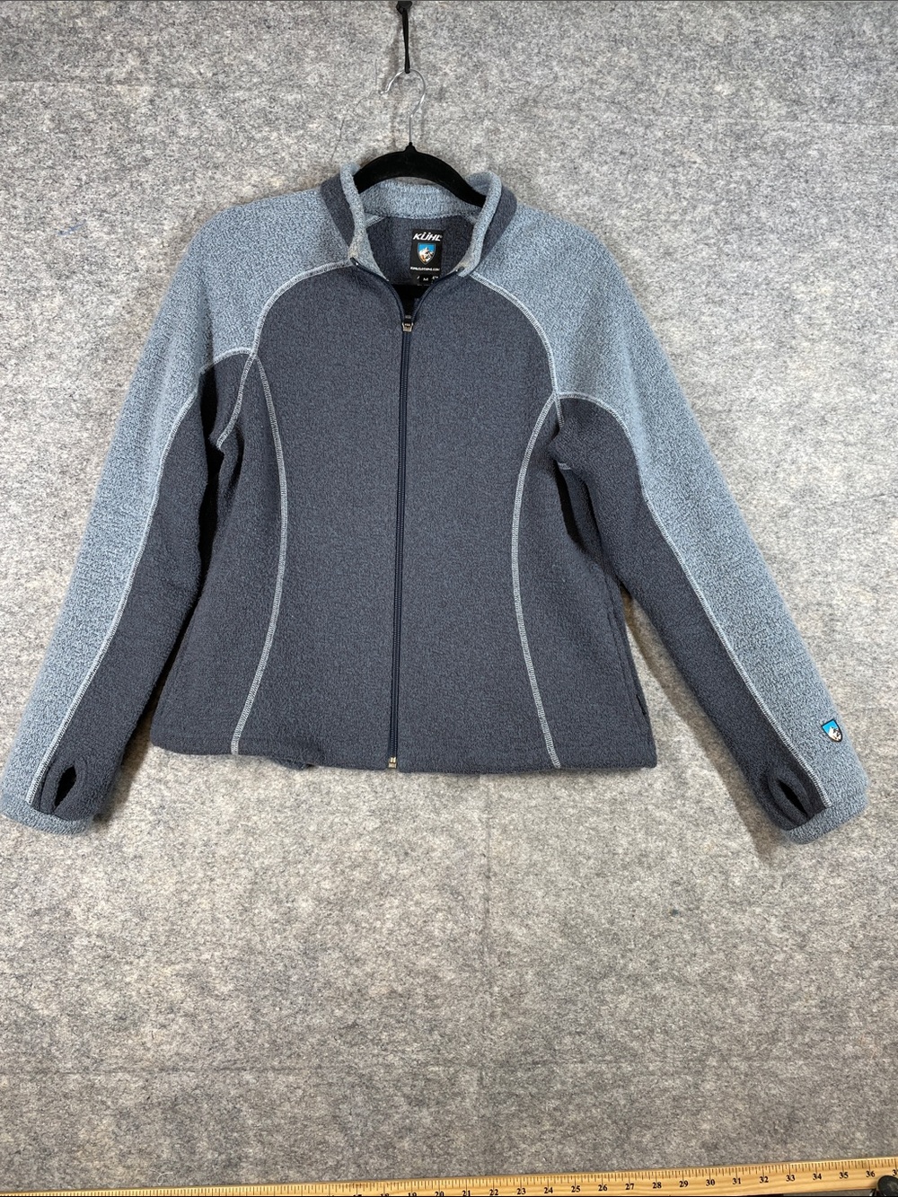 Kuhl Women's Gray Blue Full Zip Fleece Jacket Medium Outdoor Hiking Sweater - Picture 2 of 12